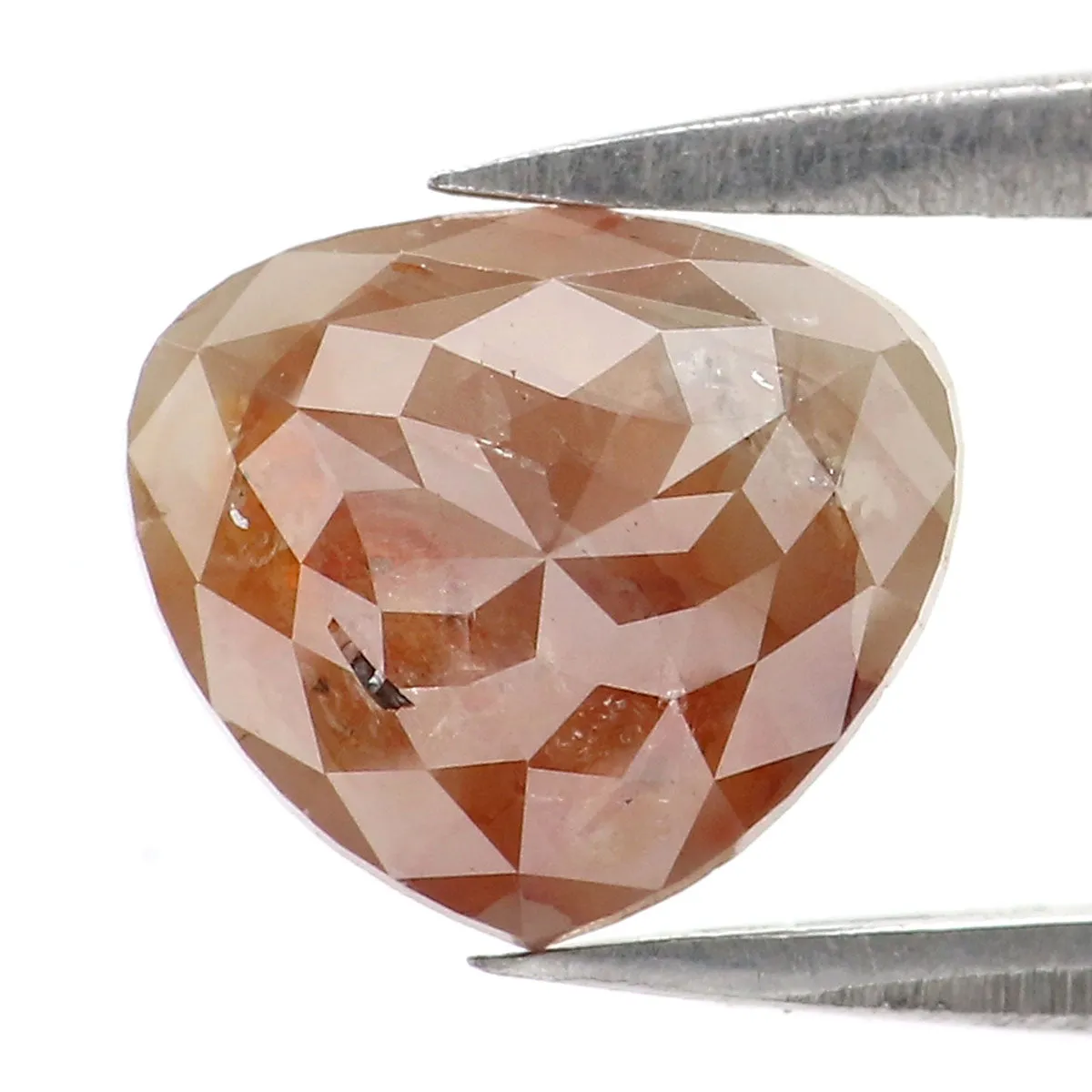 Natural Loose Heart Brown Grey Color Diamond 1.57 CT 7.14 MM Heart Shape Rose Cut Diamond L6050