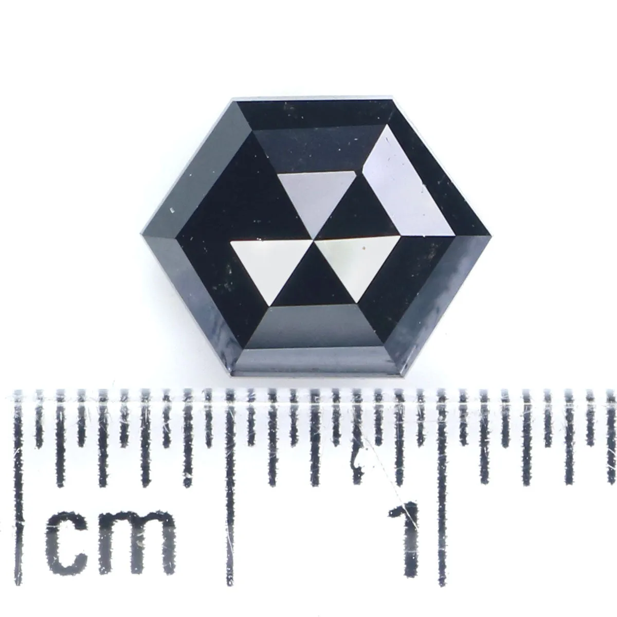 Natural Loose Hexagon Diamond Black Color 1.59 CT 8.35 MM Hexagon Shape Rose Cut Diamond KR2232