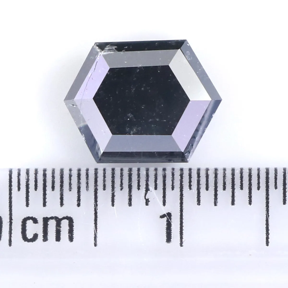 Natural Loose Hexagon Diamond Black Color 1.97 CT 9.24 MM Hexagon Shape Rose Cut Diamond L9328