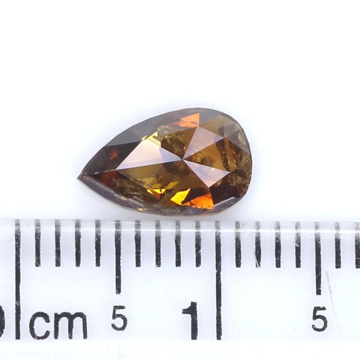 Natural Loose Pear Brown Champagne Color Diamond 1.00 CT 8.80 MM Pear Shape Rose Cut Diamond L6177