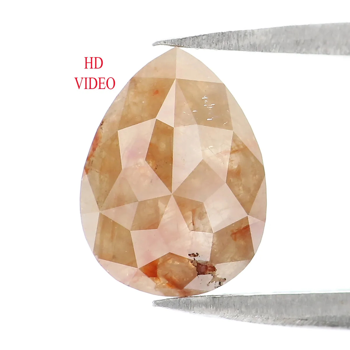 Natural Loose Pear Brown Yellow Color Diamond 1.50 CT 9.43 MM Pear Shape Rose Cut Diamond L2689