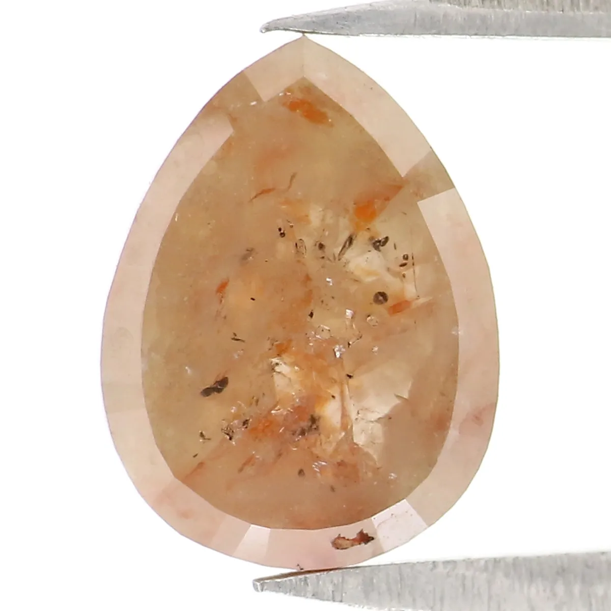 Natural Loose Pear Brown Yellow Color Diamond 1.50 CT 9.43 MM Pear Shape Rose Cut Diamond L2689