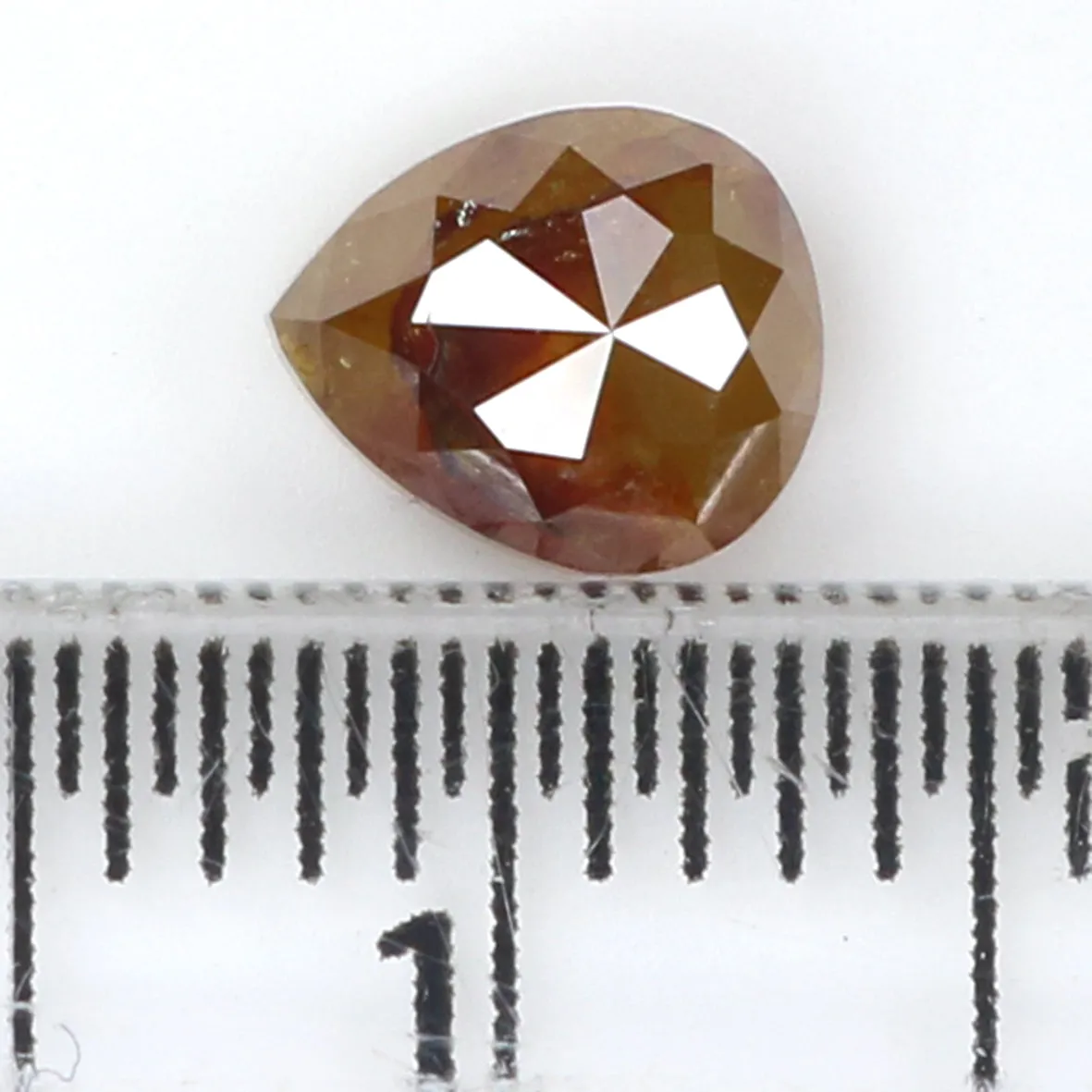 Natural Loose Pear Diamond Yellow Brown Color 0.77 CT 5.85 MM Pear Shape Rose Cut Diamond L1759