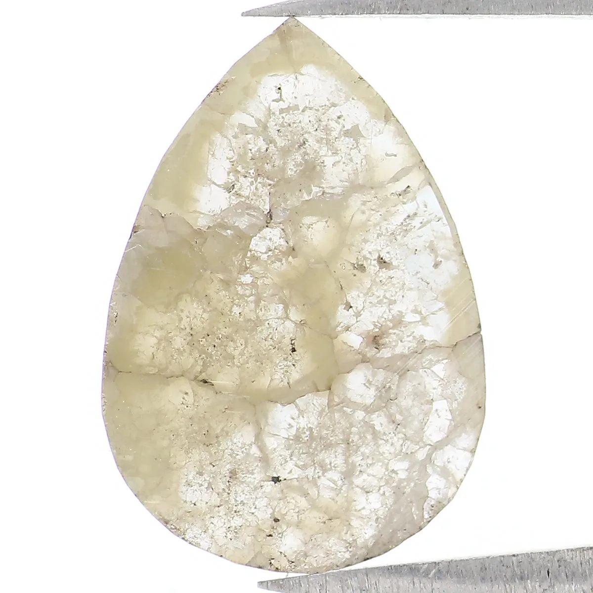 Natural Loose Pear Grey Yellow Color Diamond 2.35 CT 13.85 MM Pear Shape Rose Cut Diamond L1556