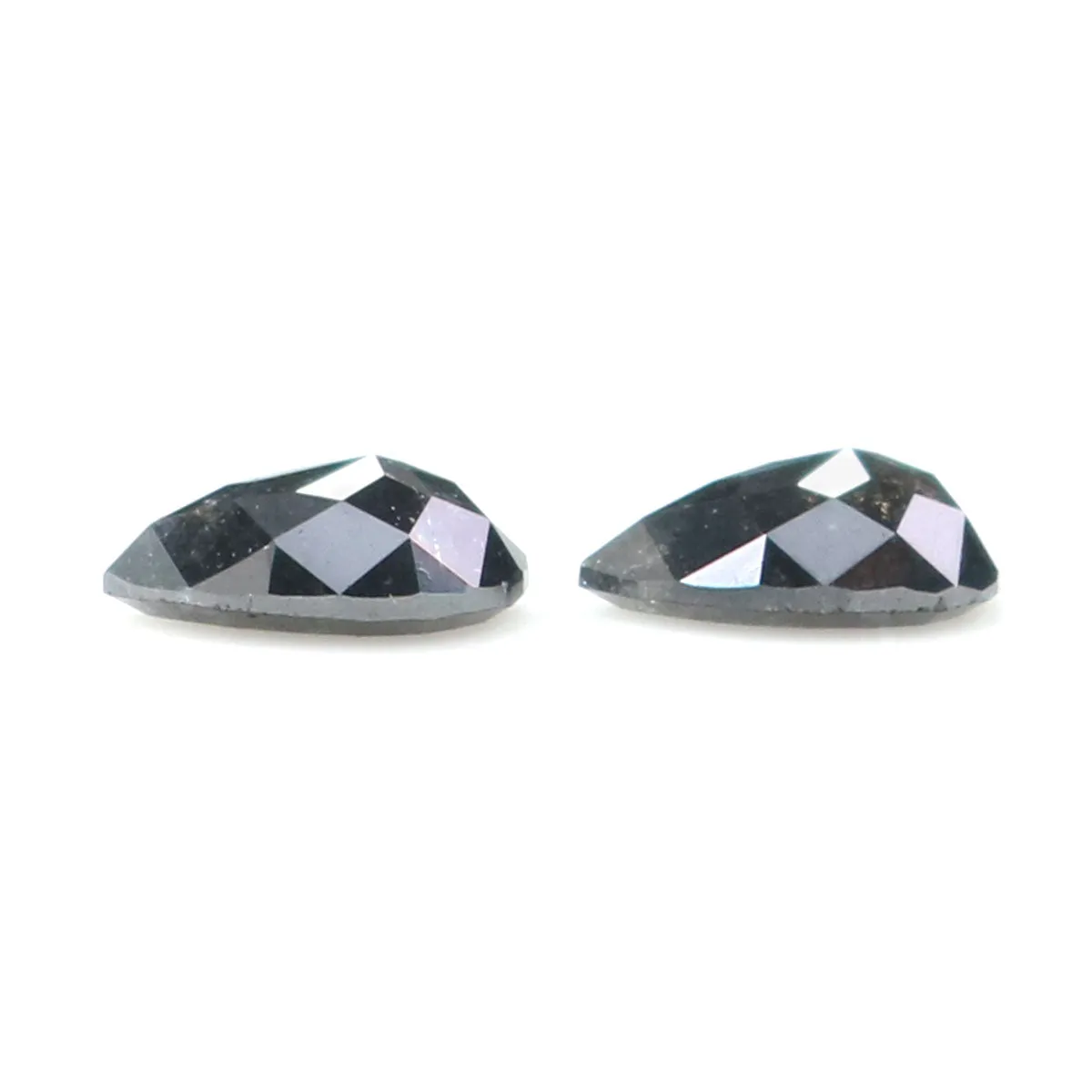 Natural Loose Pear Salt And Pepper Diamond Black Grey Color 0.60 CT 5.34 MM Pear Shape Rose Cut Diamond L2447