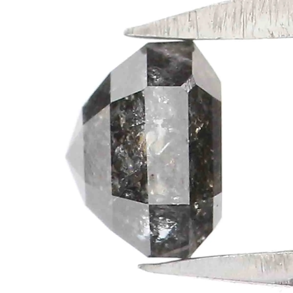 Natural Loose Radiant Diamond Black Grey Color 0.66 CT 4.60 MM Radiant Shape Rose Cut Diamond KR1437