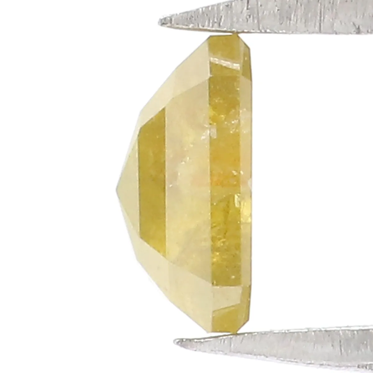 Natural Loose Radiant  Diamond Yellow Green Color 0.42 CT 5.00 MM Radiant Shape Rose Cut Diamond KR1196