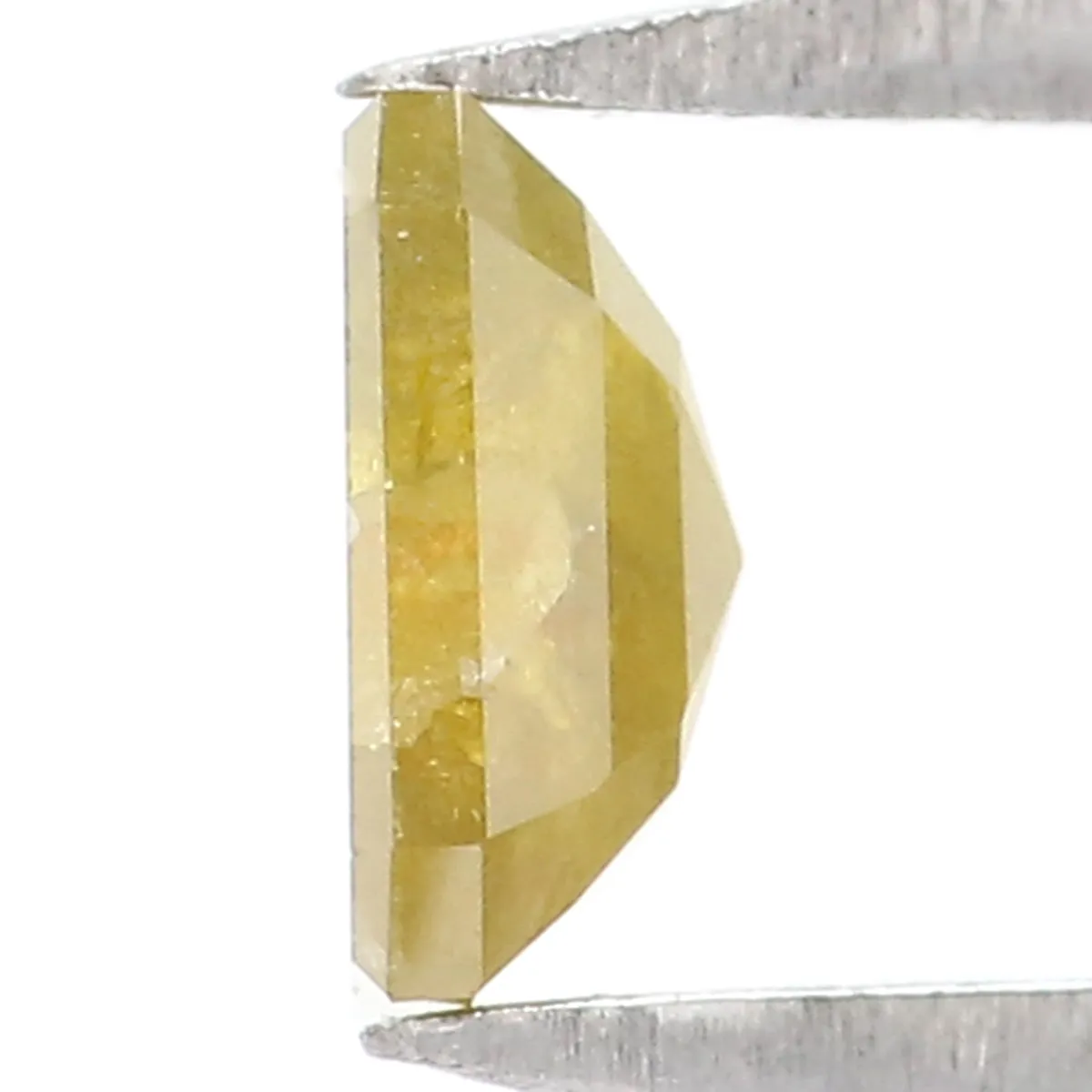 Natural Loose Radiant  Diamond Yellow Green Color 0.42 CT 5.00 MM Radiant Shape Rose Cut Diamond KR1196