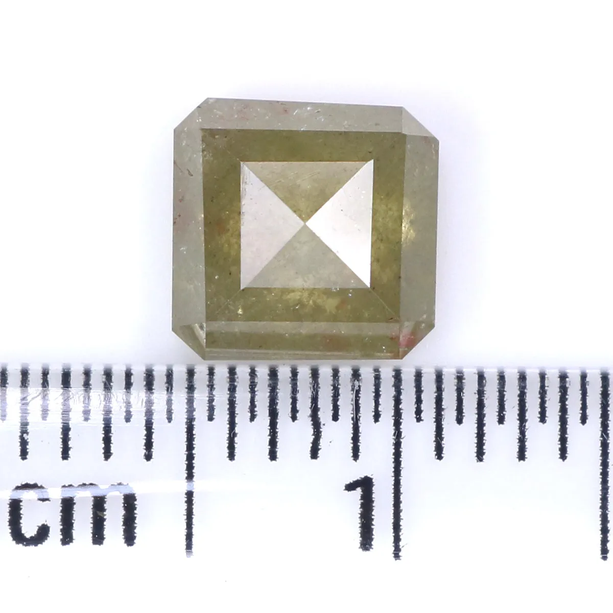 Natural Loose Radiant Yellow Grey Color Diamond 1.47 CT 6.40 MM Radiant Shape Rose Cut Diamond L9427