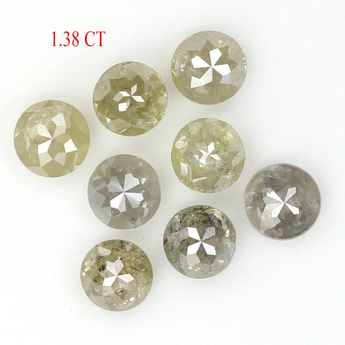 Natural Loose Rose Cut Diamond Yellow Grey Color 1.38 CT 3.10 MM Rose Cut Shape Diamond L1733