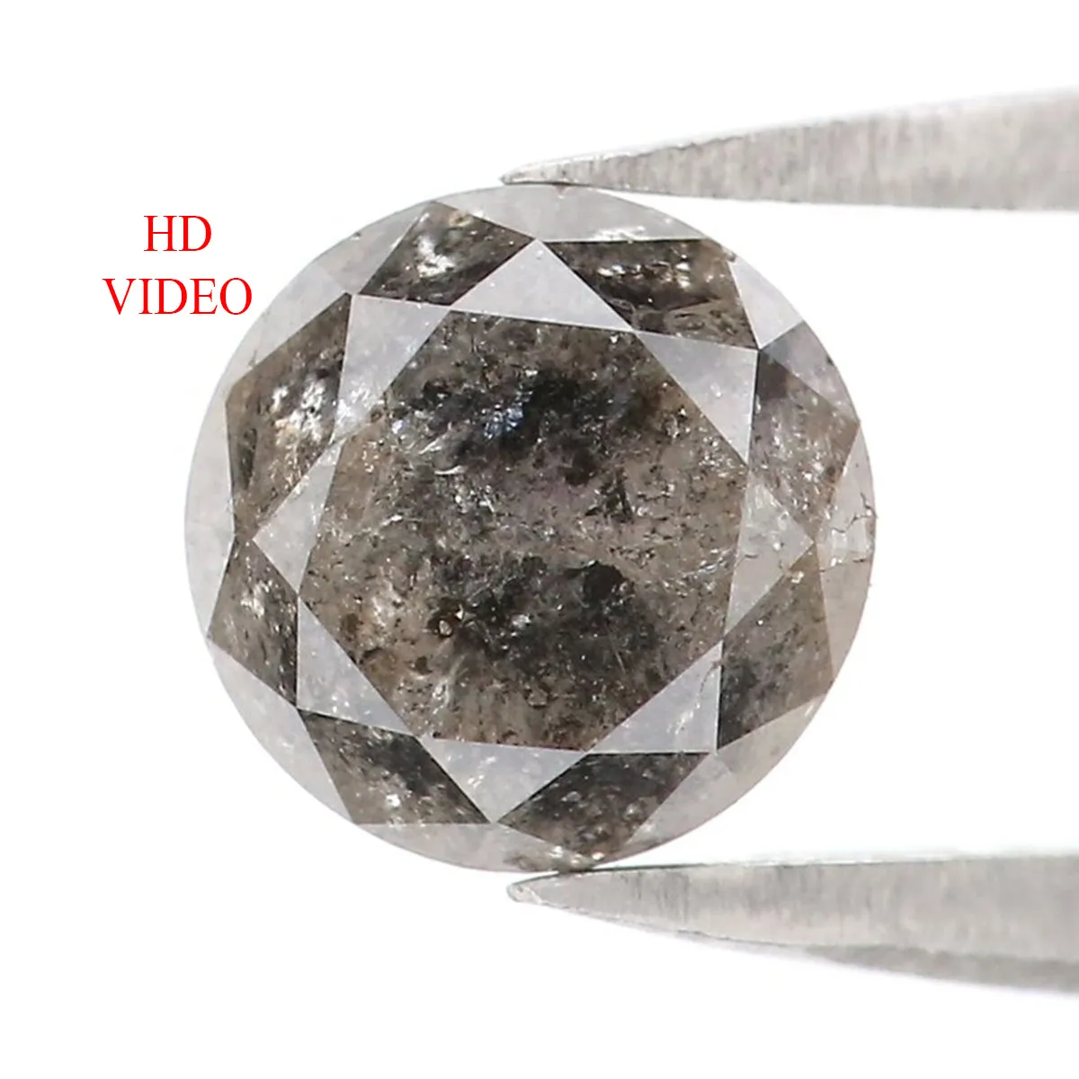 Natural Loose Round Brilliant Cut Diamond Black Grey Color 1.20 CT 5.90 MM Round Shape Diamond L8572