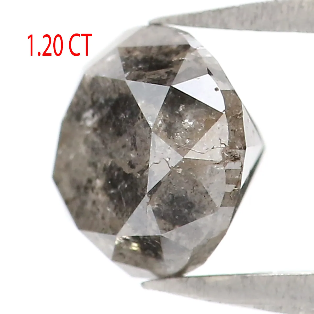 Natural Loose Round Brilliant Cut Diamond Black Grey Color 1.20 CT 5.90 MM Round Shape Diamond L8572