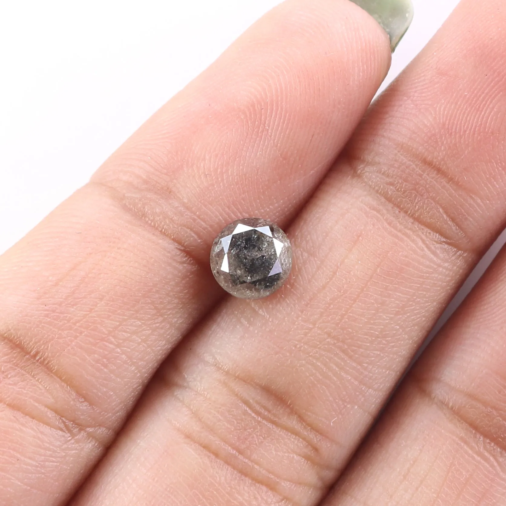 Natural Loose Round Brilliant Cut Diamond Black Grey Color 1.20 CT 5.90 MM Round Shape Diamond L8572