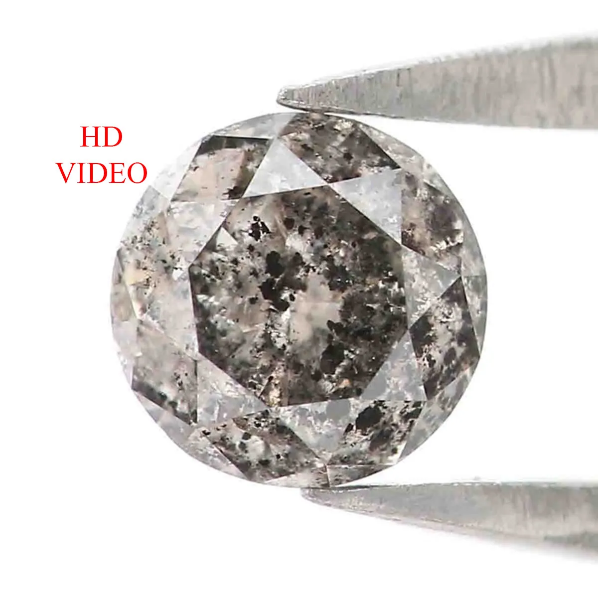 Natural Loose Round Salt And Pepper Diamond Black Grey Color 0.33 CT 4.30 MM Round Brilliant Cut Diamond L5064