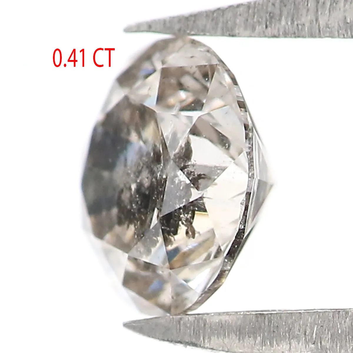 Natural Loose Round Salt And Pepper Diamond Black Grey Color 0.41 CT 4.68 MM Round Brilliant Cut Diamond L2566