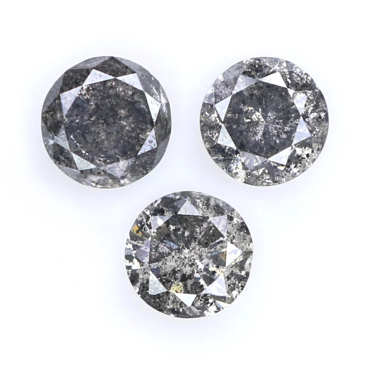 Natural Loose Round Salt And Pepper Diamond Black Grey Color 0.65 CT 3.60 MM Round Brilliant Cut Diamond L9080