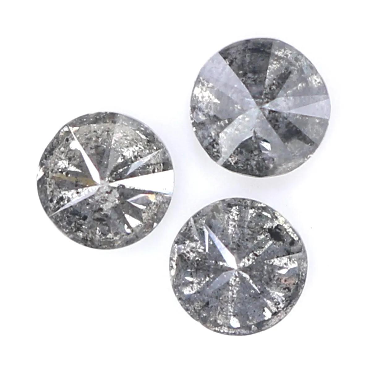 Natural Loose Round Salt And Pepper Diamond Black Grey Color 0.65 CT 3.60 MM Round Brilliant Cut Diamond L9080