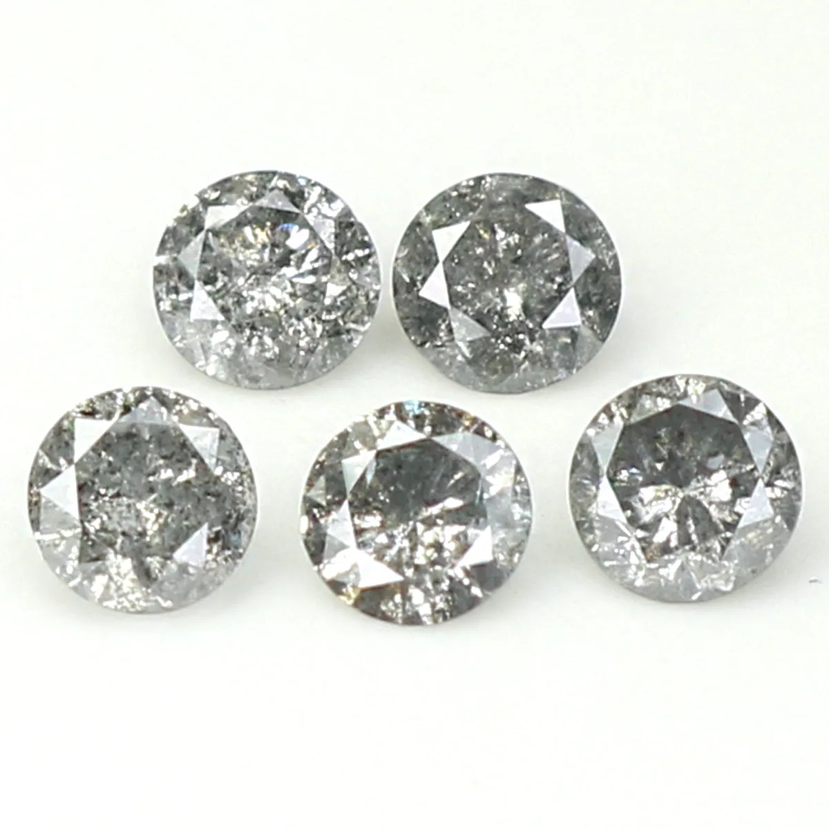 Natural Loose Round Salt And Pepper Diamond Black Grey Color 0.68 CT 3.20 MM Round Brilliant Cut Diamond KDL1385