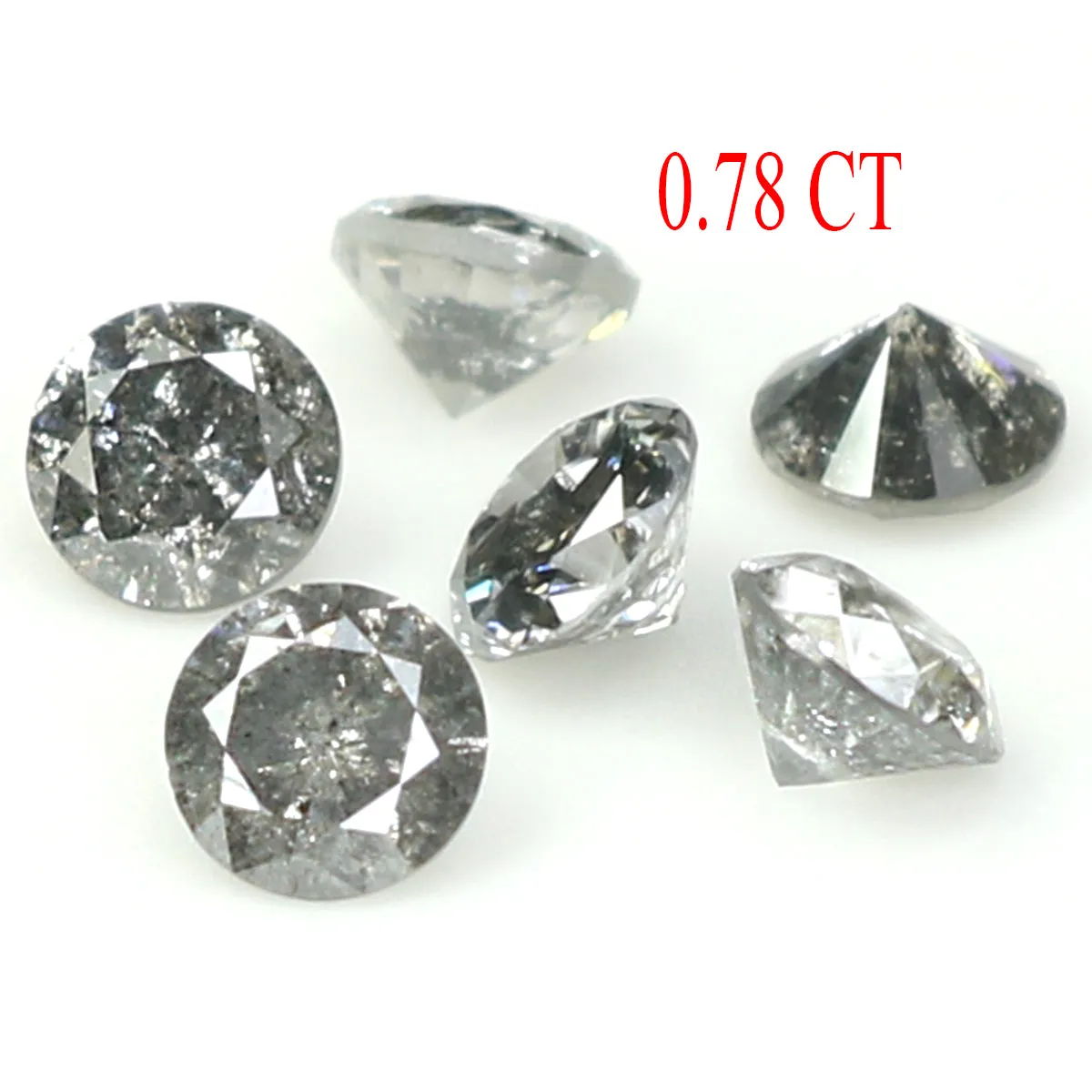 Natural Loose Round Salt And Pepper Diamond Black Grey Color 0.78 CT 3.15 MM Round Brilliant Cut Diamond KDL1396