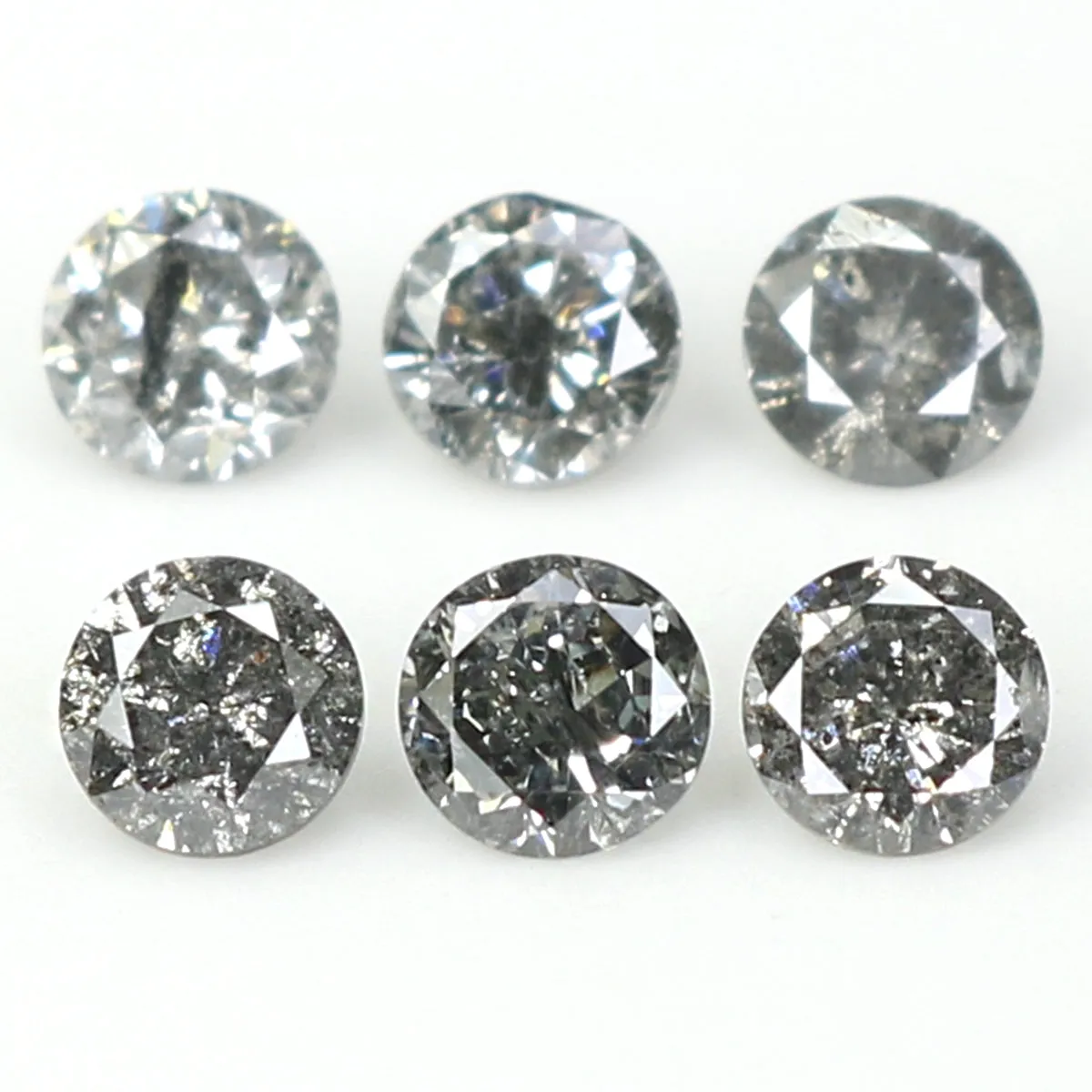 Natural Loose Round Salt And Pepper Diamond Black Grey Color 0.78 CT 3.15 MM Round Brilliant Cut Diamond KDL1396