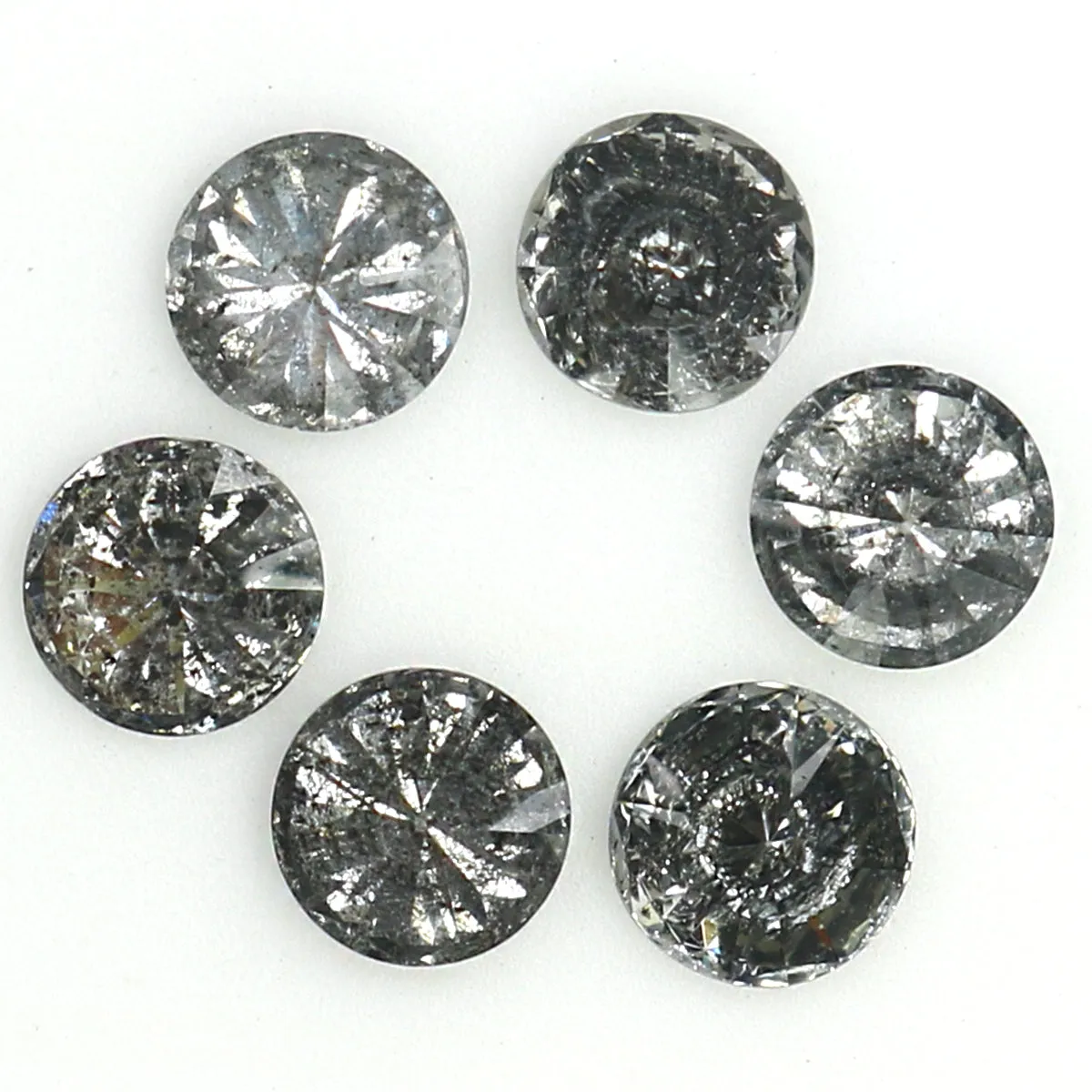 Natural Loose Round Salt And Pepper Diamond Black Grey Color 0.78 CT 3.15 MM Round Brilliant Cut Diamond KDL1396