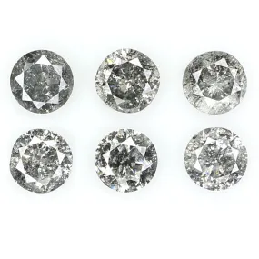 Natural Loose Round Salt And Pepper Diamond Black Grey Color 0.81 CT 3.10 MM Round Brilliant Cut Diamond KDL1395