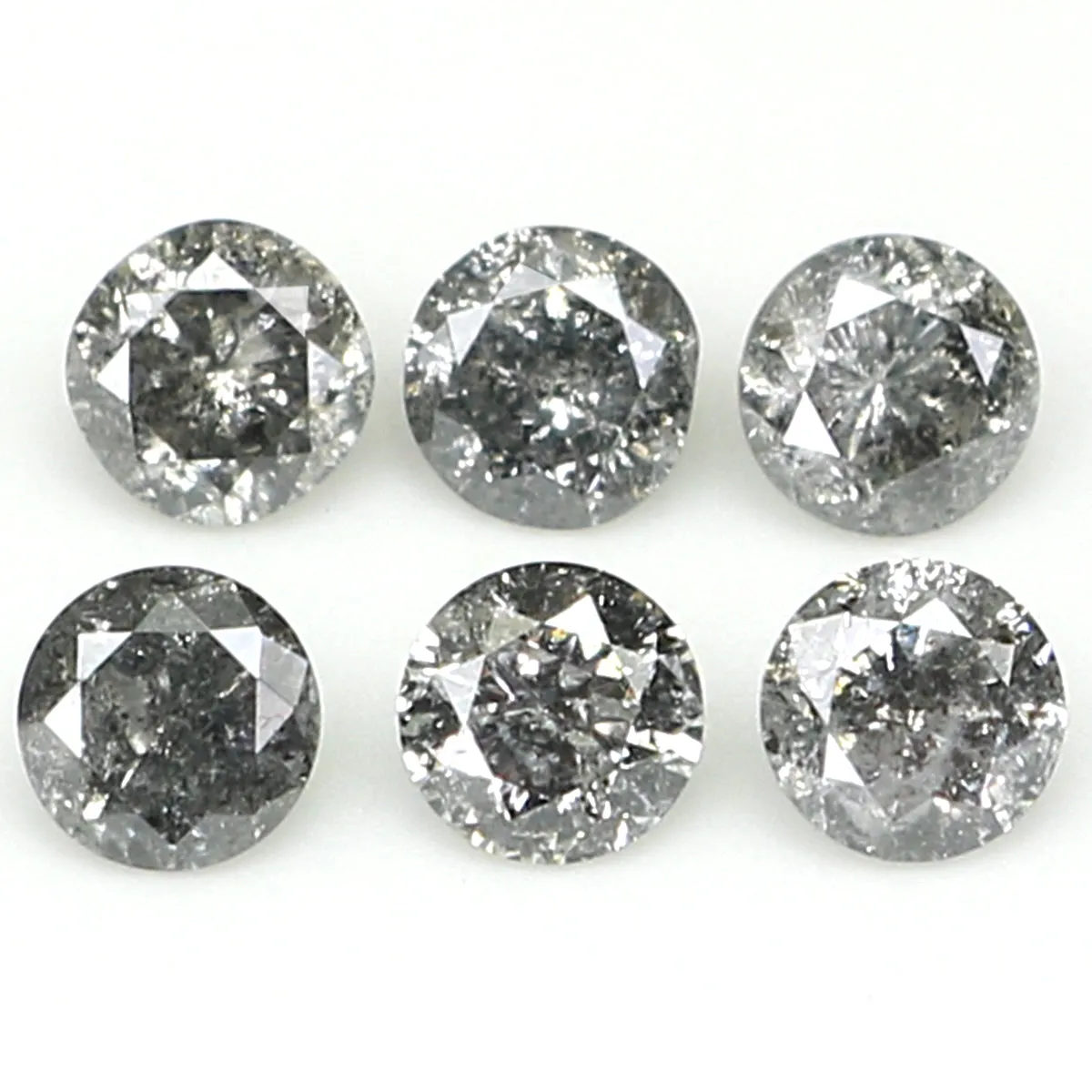 Natural Loose Round Salt And Pepper Diamond Black Grey Color 0.81 CT 3.10 MM Round Brilliant Cut Diamond KDL1395