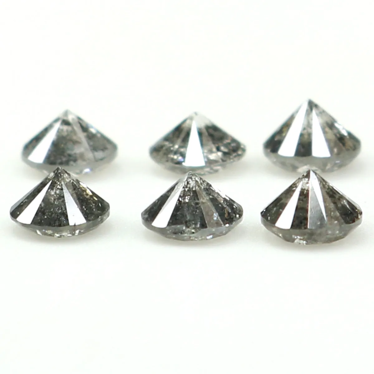 Natural Loose Round Salt And Pepper Diamond Black Grey Color 0.81 CT 3.10 MM Round Brilliant Cut Diamond KDL1395