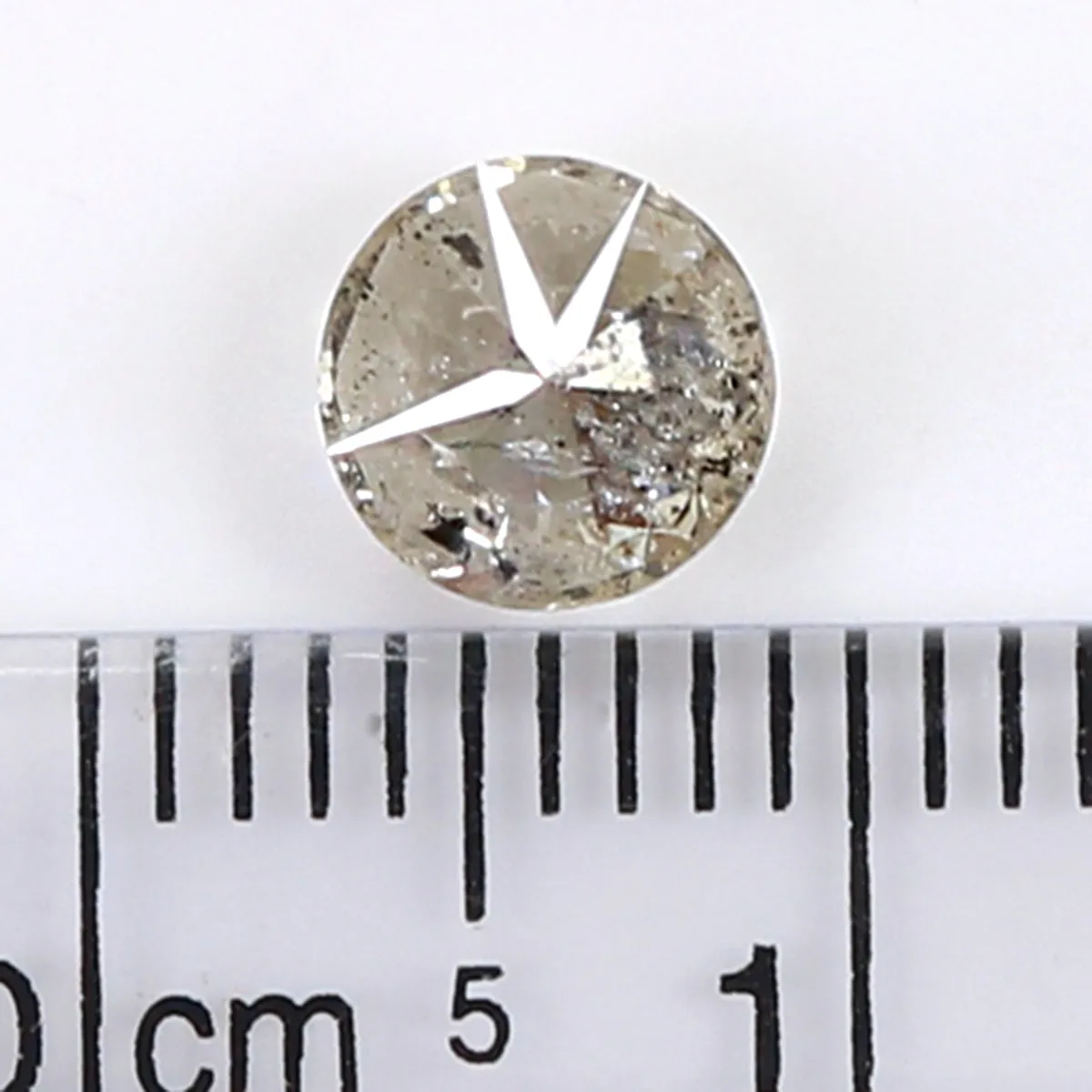 Natural Loose Round Salt And Pepper Diamond Black Grey Color 0.84 CT 5.90 MM Round Brilliant Cut Diamond L8750