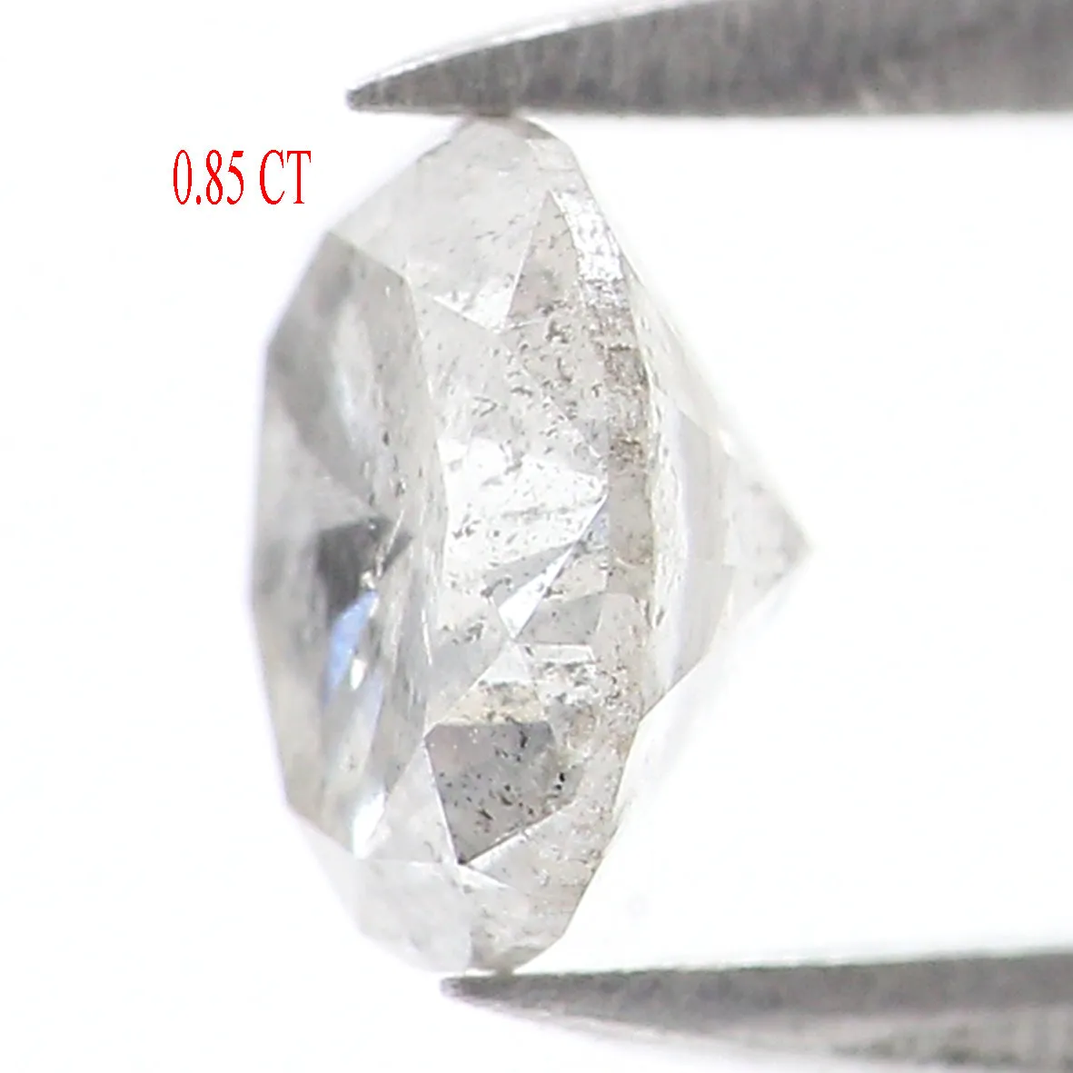 Natural Loose Round Salt And Pepper Diamond Black Grey Color 0.85 CT 5.90 MM Round Brilliant Cut Diamond L8696