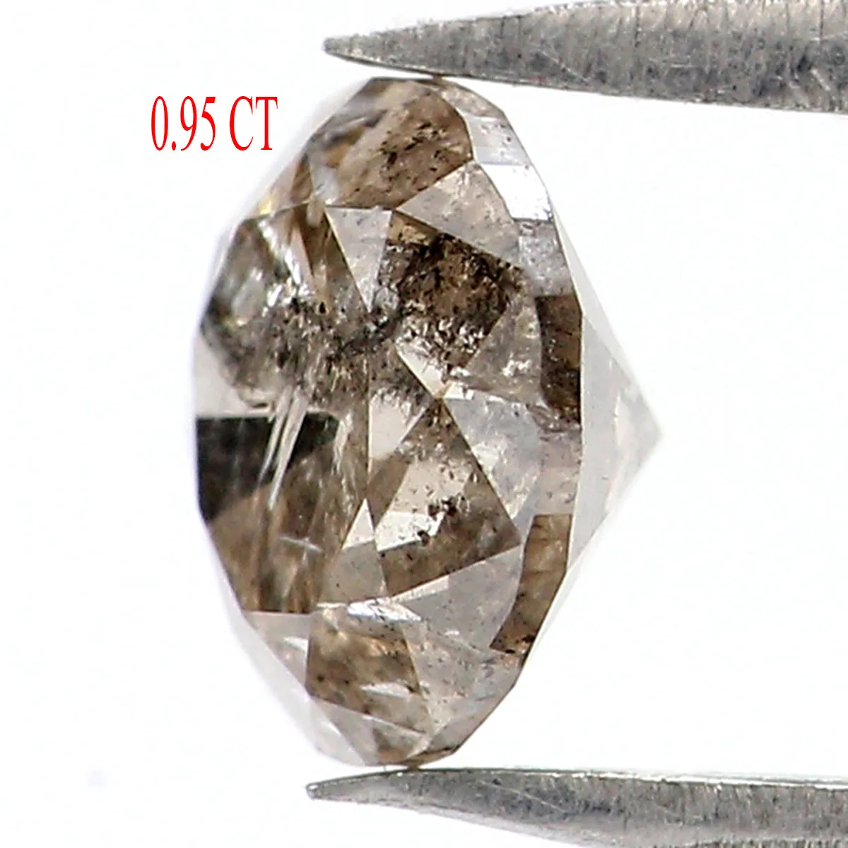 Natural Loose Round Salt And Pepper Diamond Black Grey Color 0.95 CT 6.00 MM Round Brilliant Cut Diamond L8368