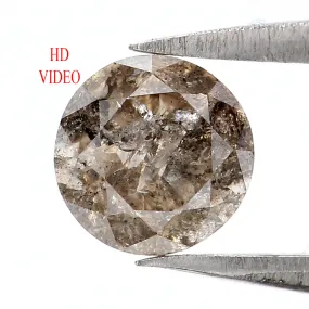 Natural Loose Round Salt And Pepper Diamond Black Grey Color 0.95 CT 6.00 MM Round Brilliant Cut Diamond L8368