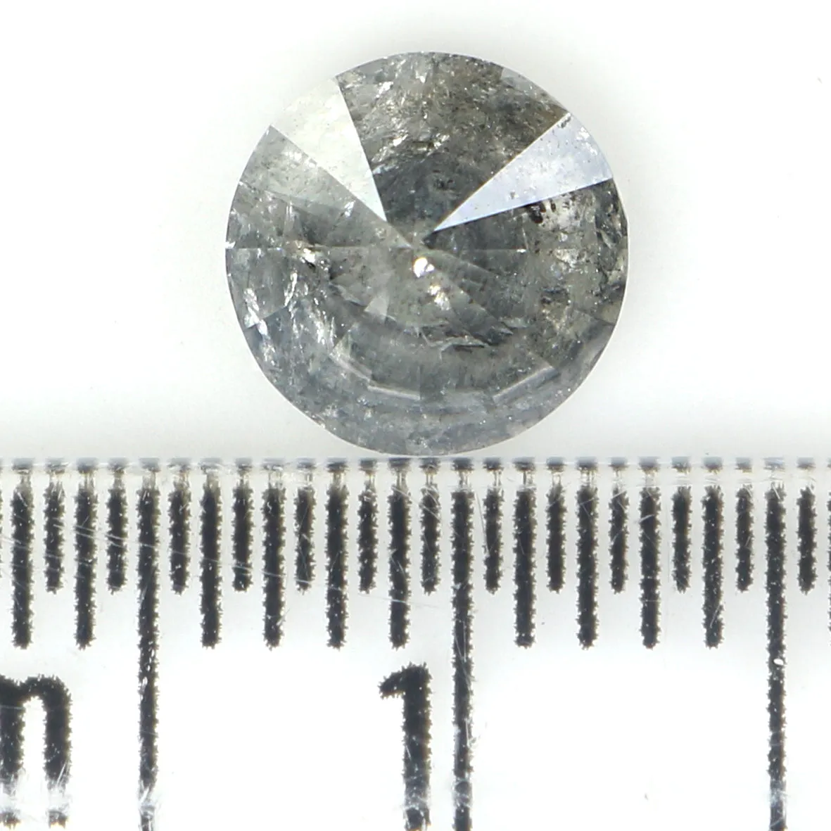 Natural Loose Round Salt And Pepper Diamond Black Grey Color 1.17 CT 6.40 MM Round Brilliant Cut Diamond L1209