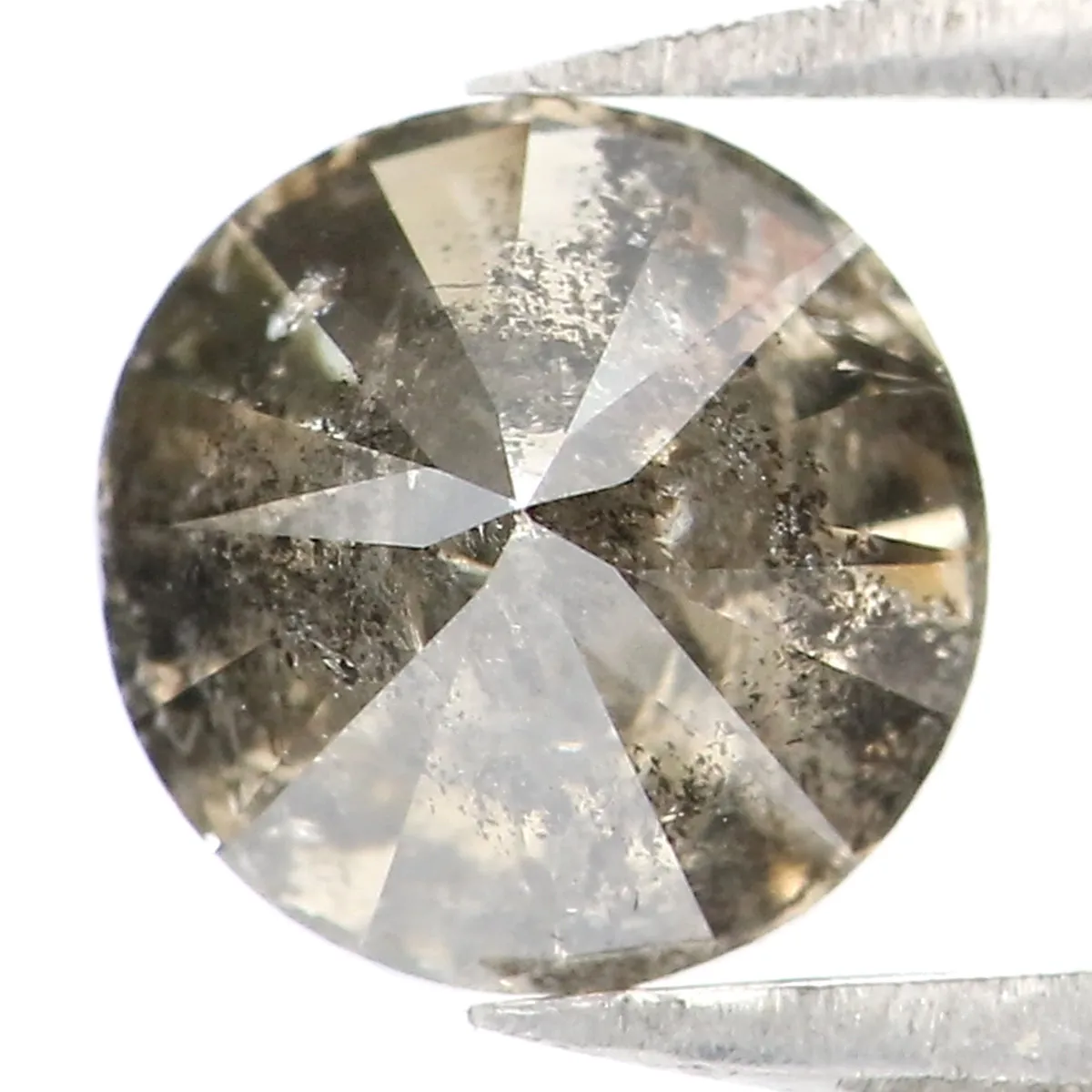 Natural Loose Round Salt And Pepper Diamond Black Grey Color 1.48 CT 6.70 MM Round Brilliant Cut Diamond L8699