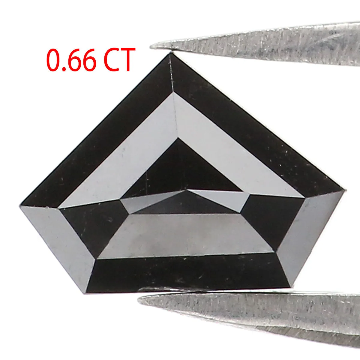 Natural Loose Shield Black Color Diamond 0.66 CT 5.40 MM Shield Shape Rose Cut Diamond L9786