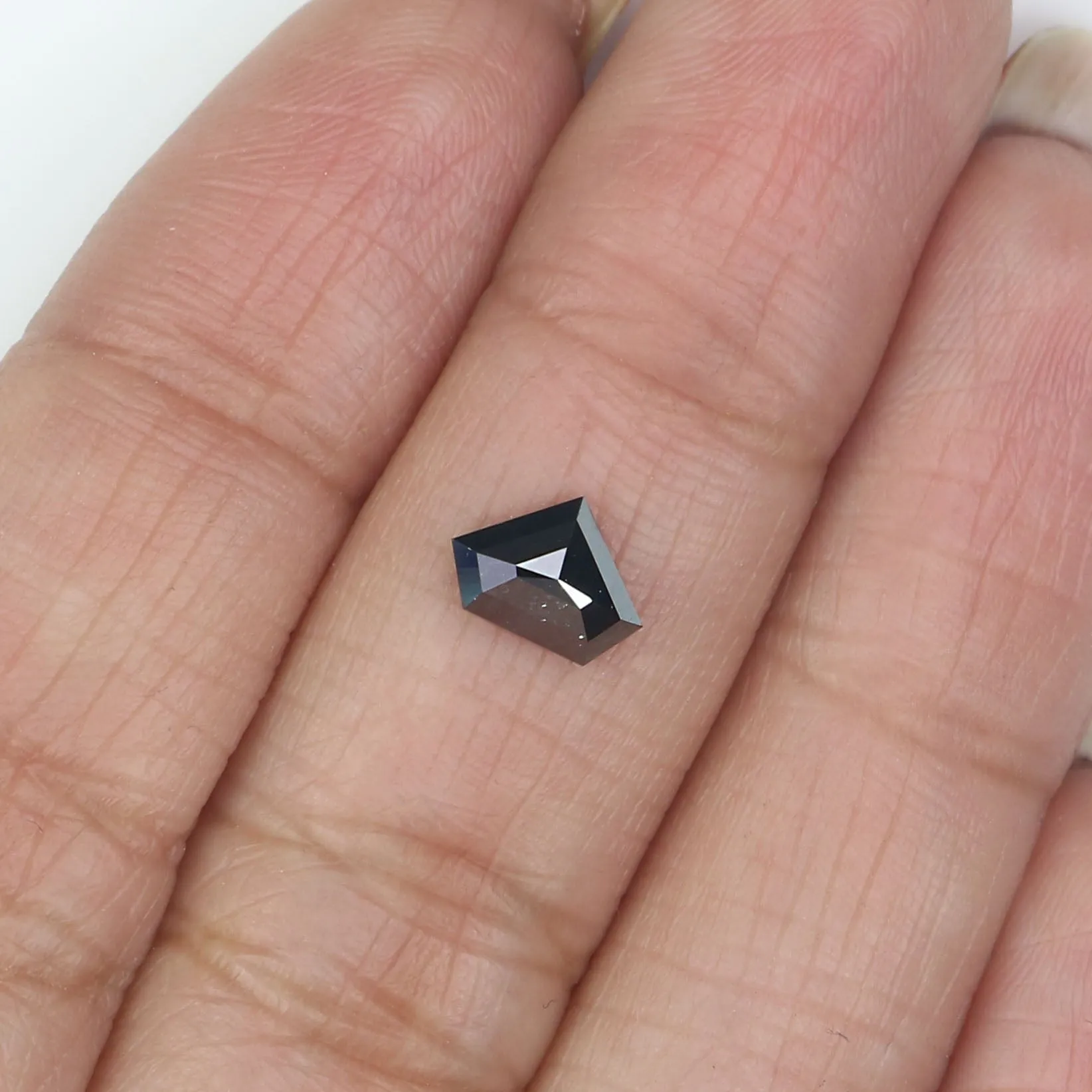 Natural Loose Shield Black Color Diamond 0.66 CT 5.40 MM Shield Shape Rose Cut Diamond L9786