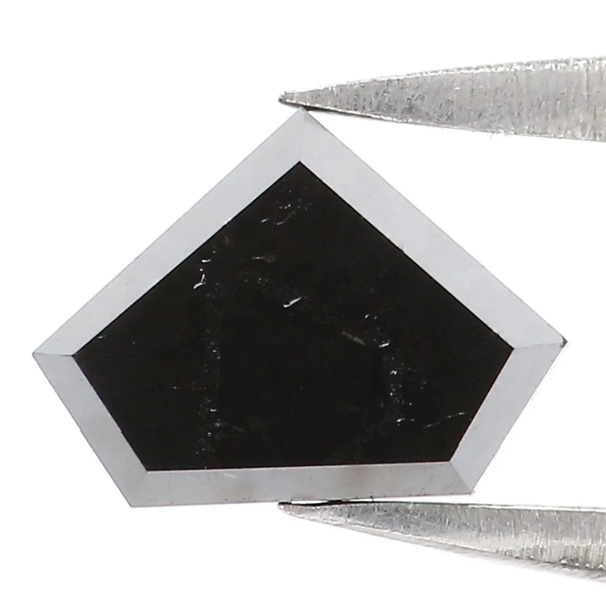 Natural Loose Shield Black Color Diamond 0.66 CT 5.40 MM Shield Shape Rose Cut Diamond L9786