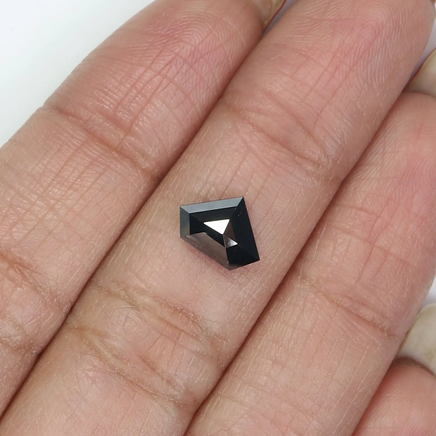 Natural Loose Shield Black Color Diamond 1.35 CT 6.50 MM Shield Shape Rose Cut Diamond L9840