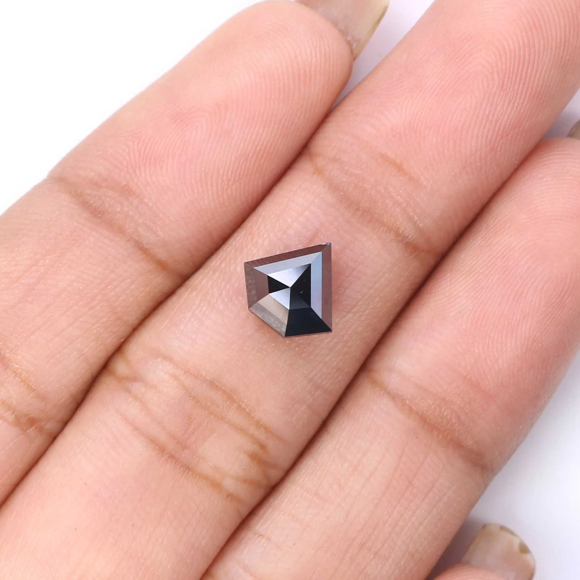 Natural Loose Shield Black Color Diamond 1.40 CT 7.40 MM Shield Shape Rose Cut Diamond L9698