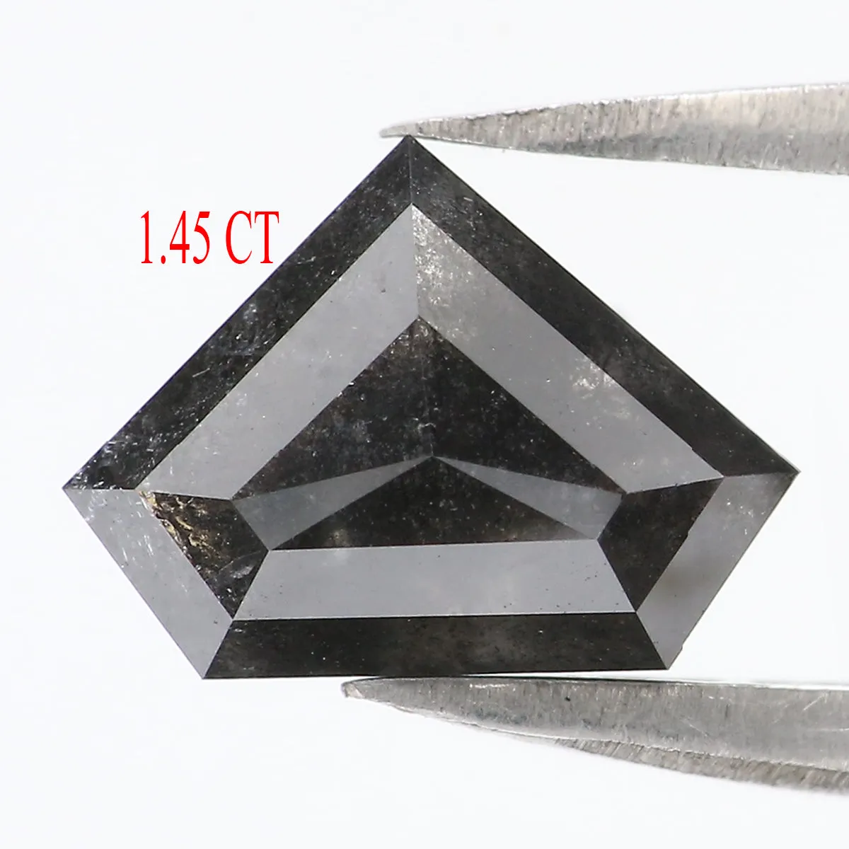 Natural Loose Shield Black Color Diamond 1.45 CT 6.70 MM Shield Shape Rose Cut Diamond L154