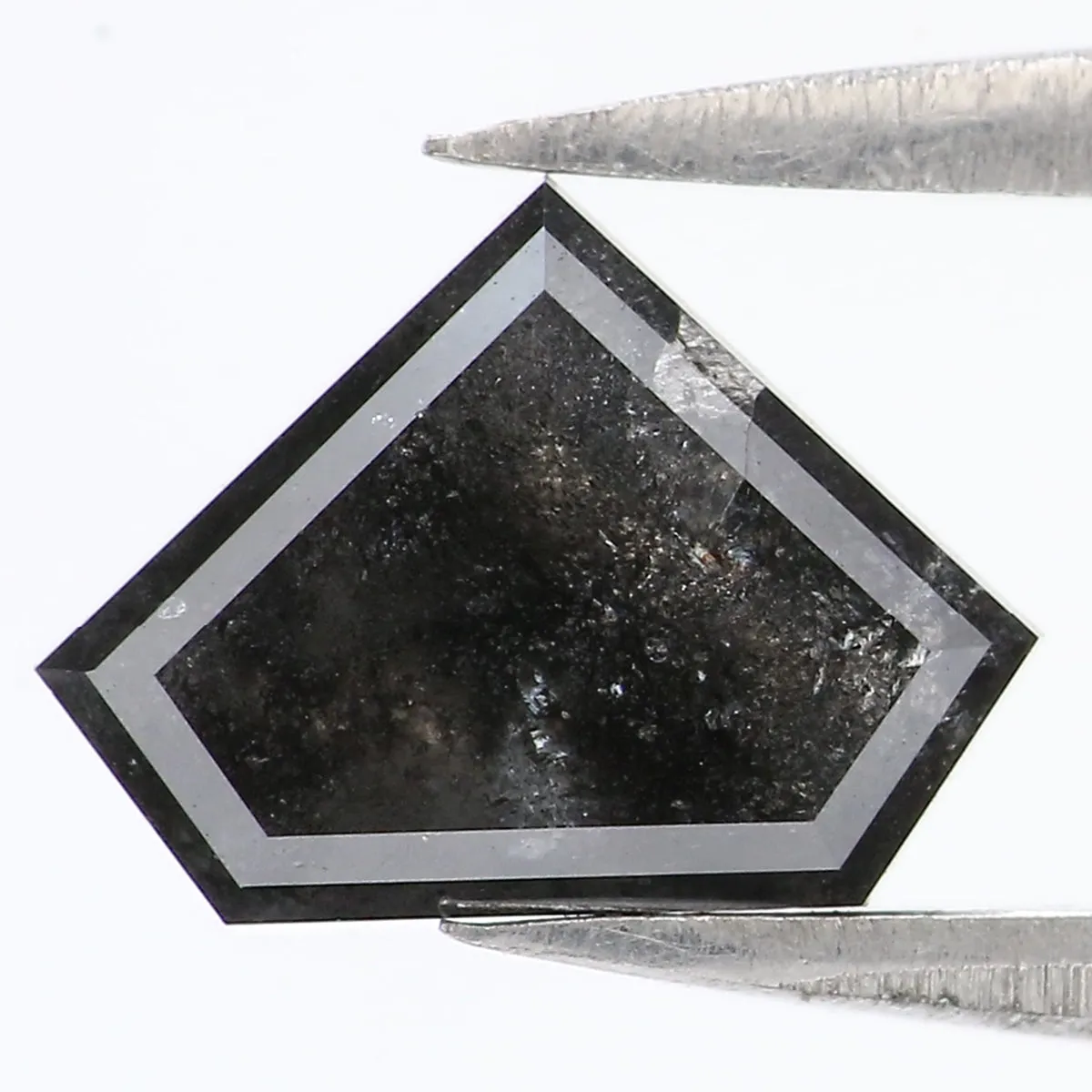 Natural Loose Shield Black Color Diamond 1.45 CT 6.70 MM Shield Shape Rose Cut Diamond L154