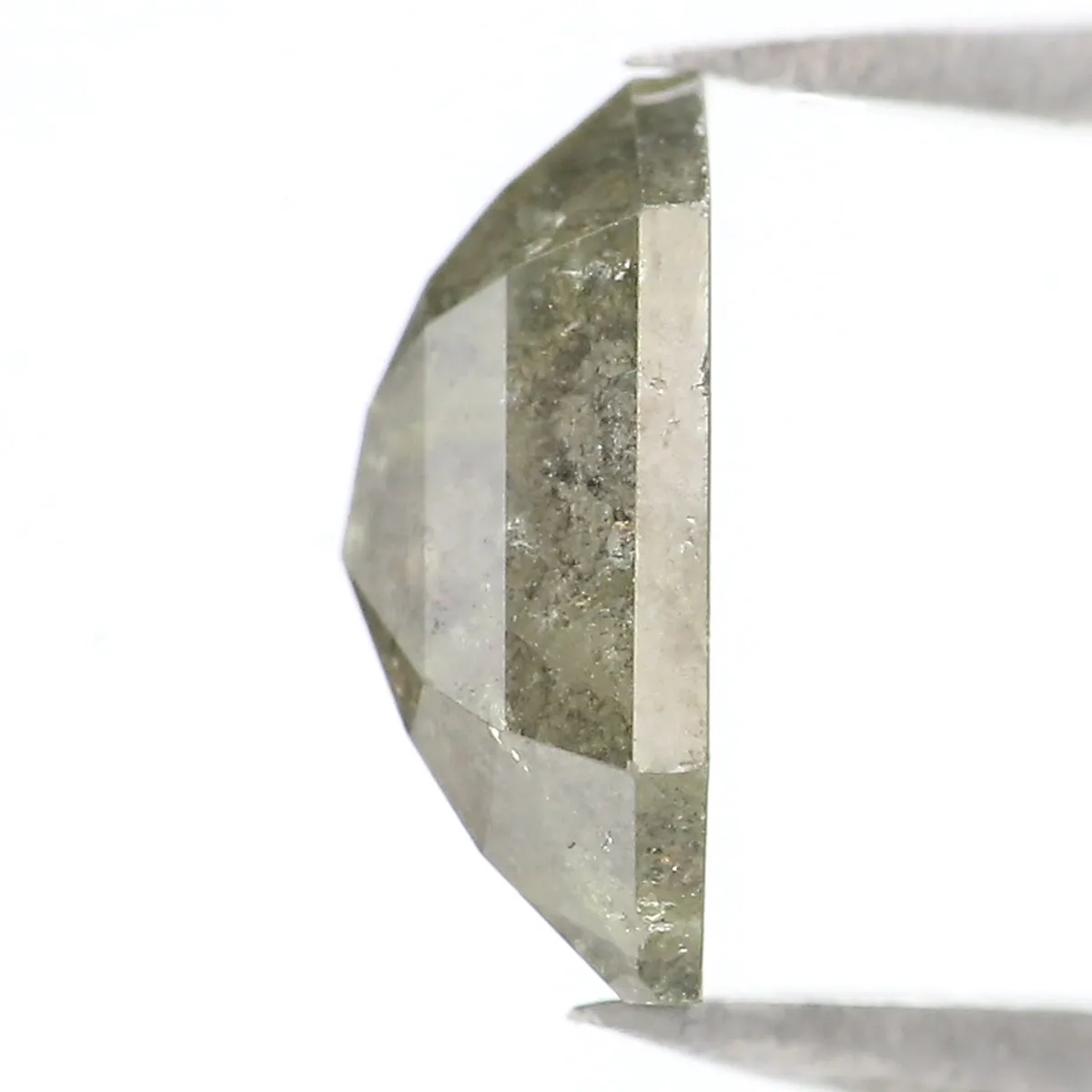 Natural Loose Shield Diamond Grey Green Color 1.93 CT 9.00 MM Shield Shape Rose Cut Diamond L8145