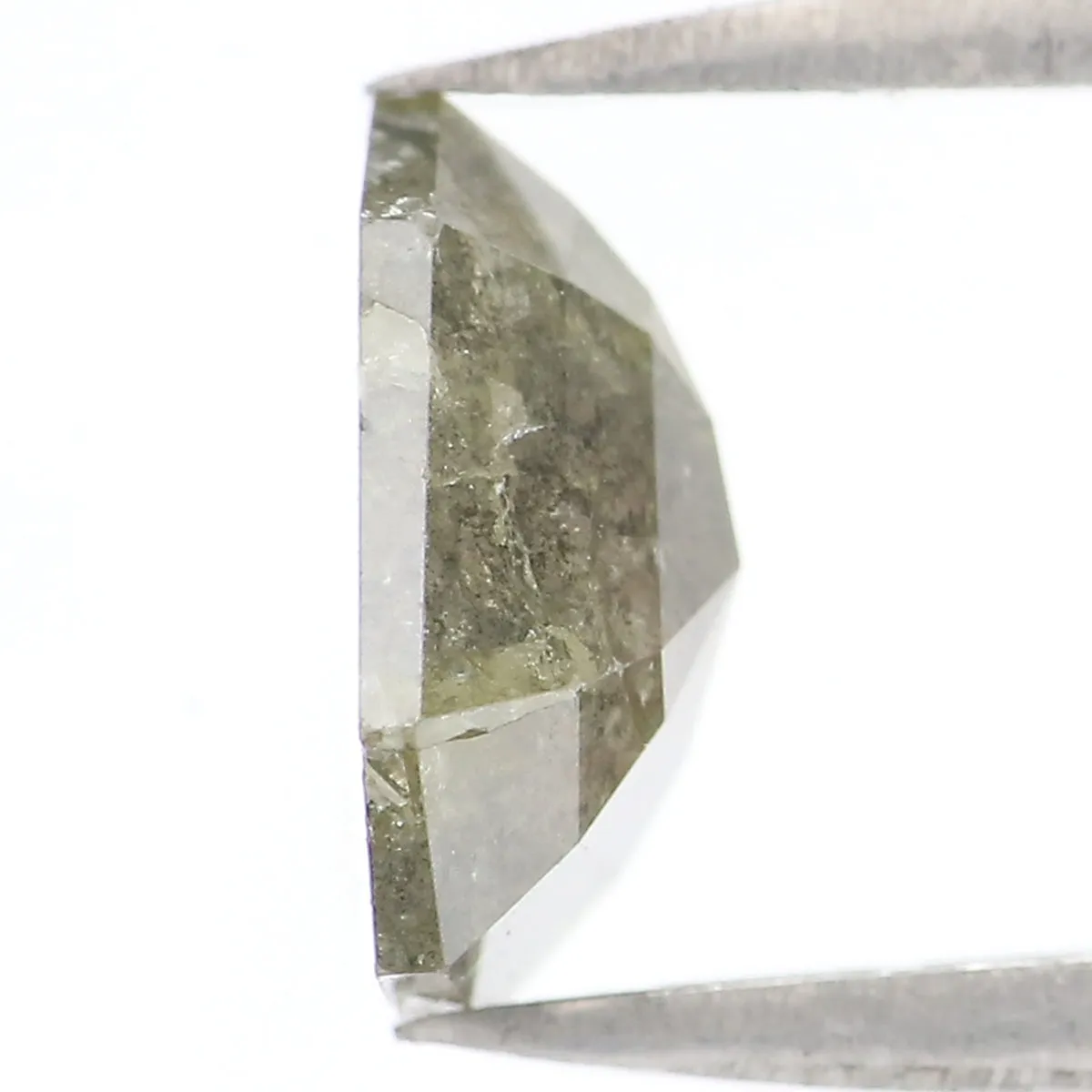 Natural Loose Shield Diamond Grey Green Color 1.93 CT 9.00 MM Shield Shape Rose Cut Diamond L8145