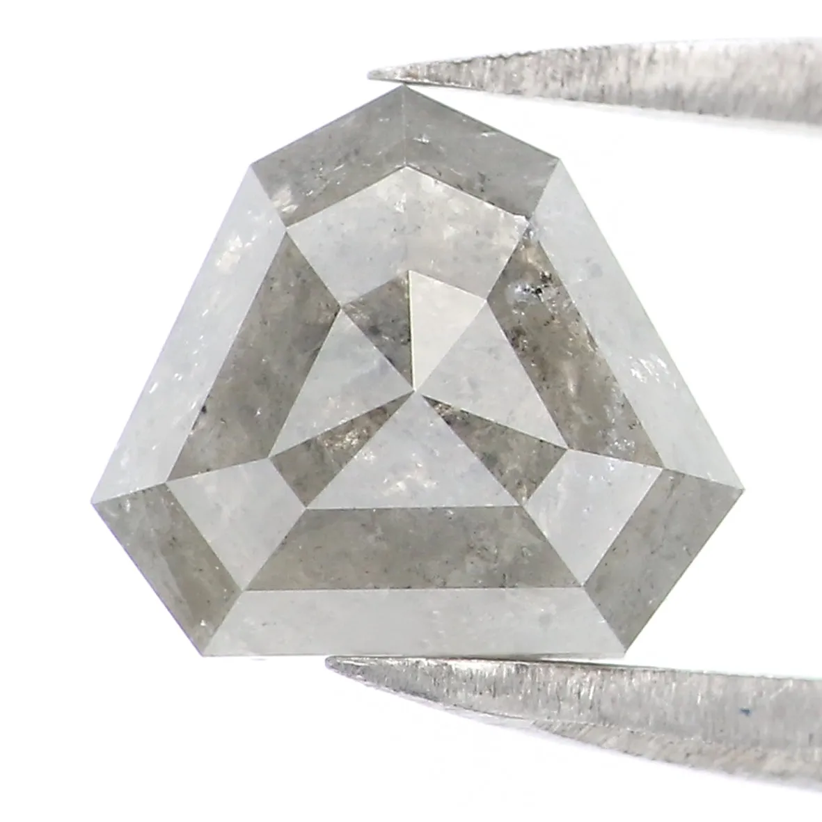 Natural Loose Shield Salt And Pepper Diamond Grey Color 1.82 CT 7.70 MM Shield Shape Rose Cut Diamond KR1311