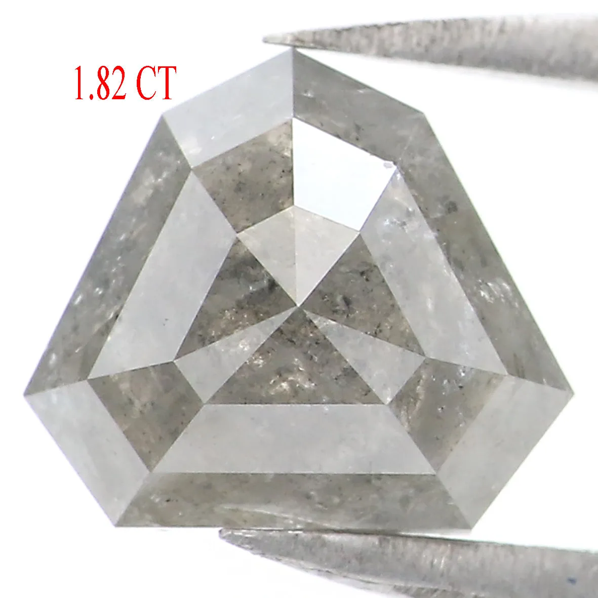 Natural Loose Shield Salt And Pepper Diamond Grey Color 1.82 CT 7.70 MM Shield Shape Rose Cut Diamond KR1311