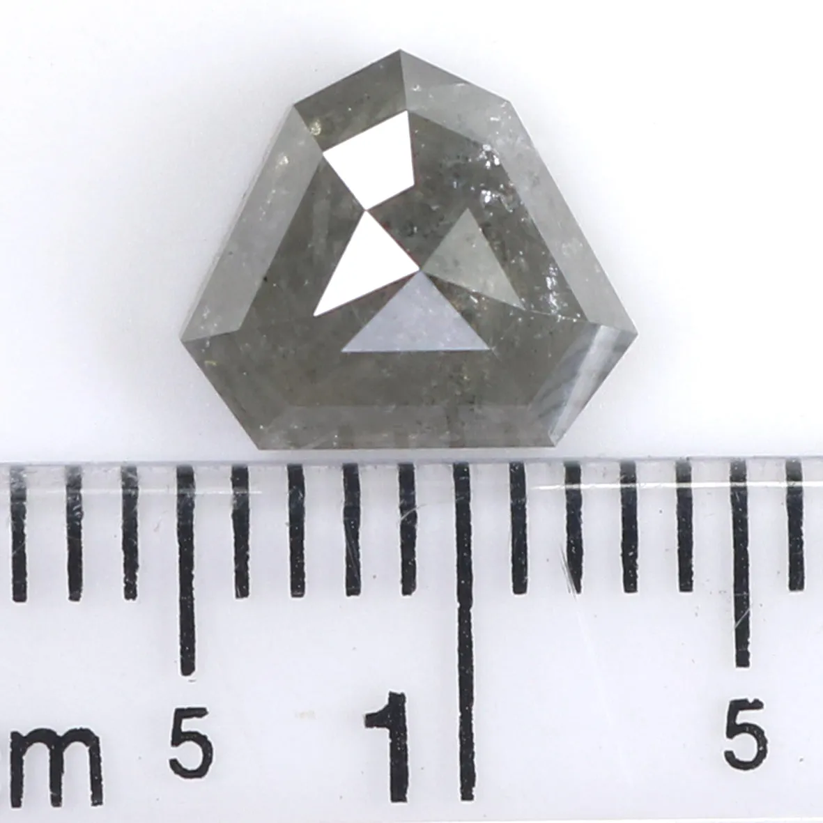 Natural Loose Shield Salt And Pepper Diamond Grey Color 1.82 CT 7.70 MM Shield Shape Rose Cut Diamond KR1311