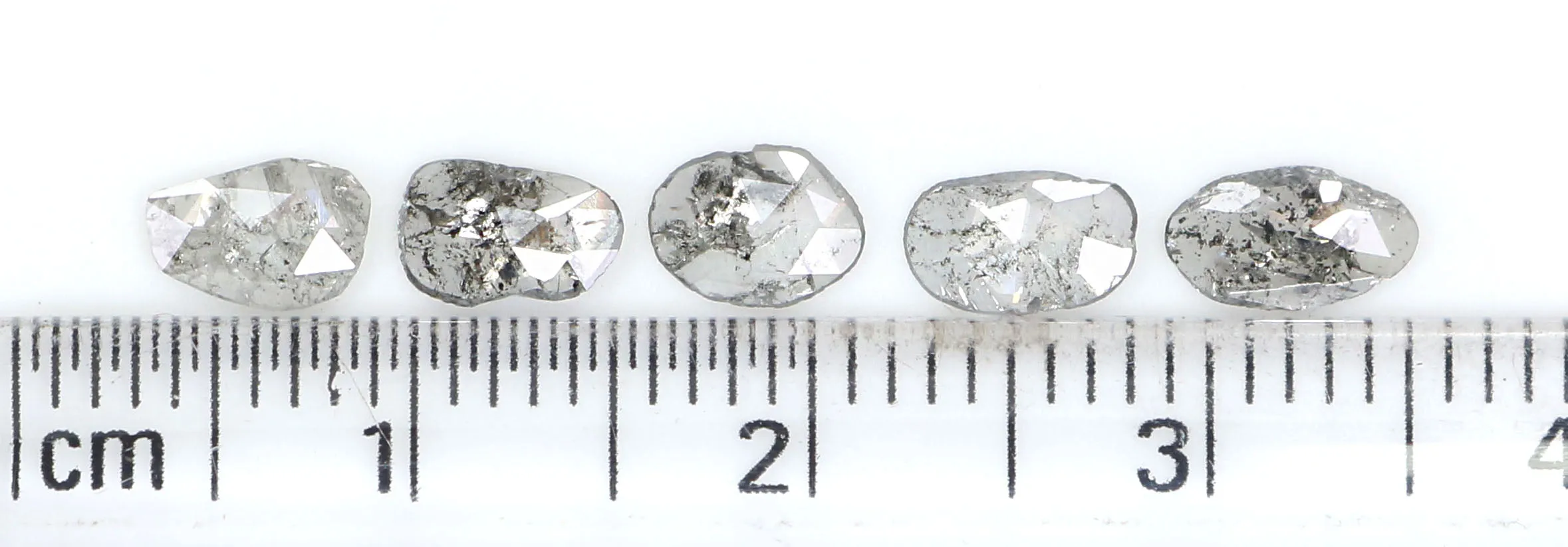 Natural Loose Slice Salt And Pepper Diamond Black Grey Color 1.04 CT 5.48 MM Slice Shape Rose Cut Diamond L2520