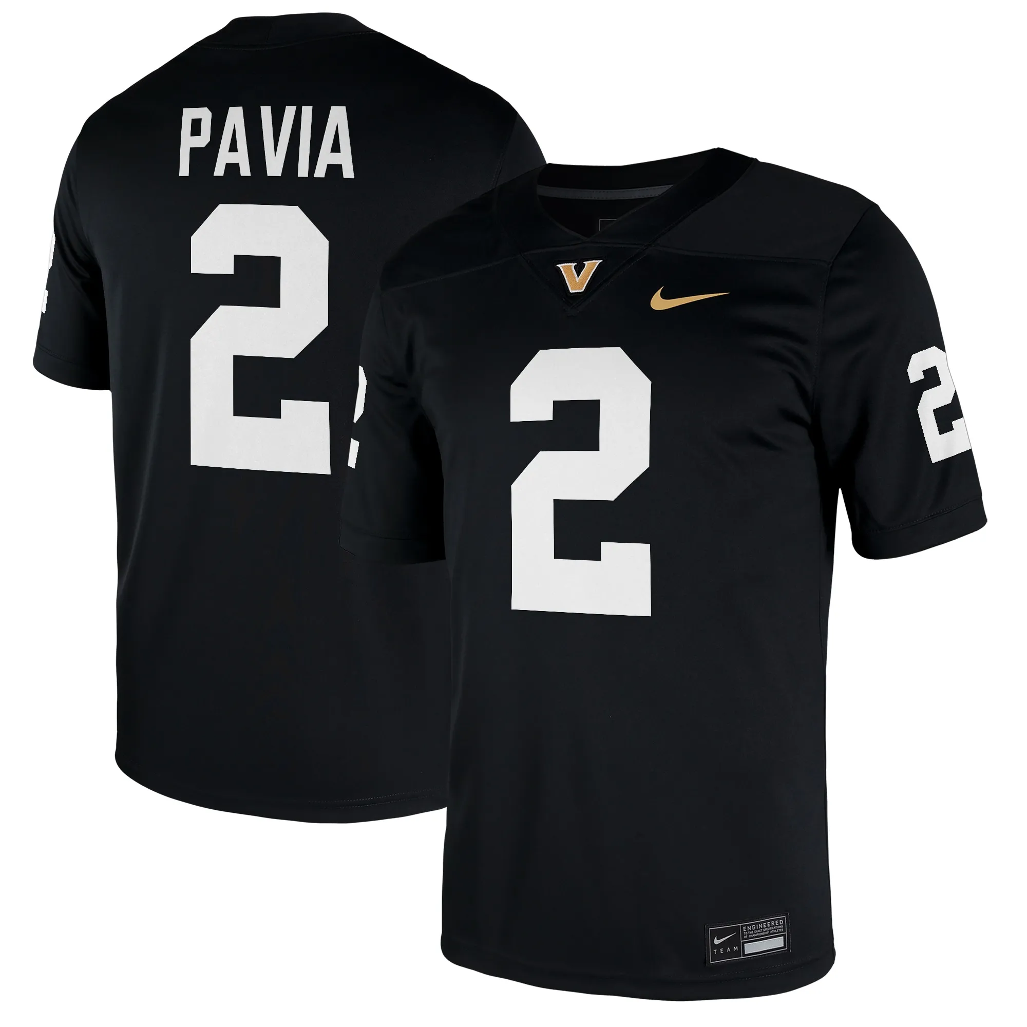 Nike Diego Pavia Vanderbilt Commodores Black NIL Football Game Jersey