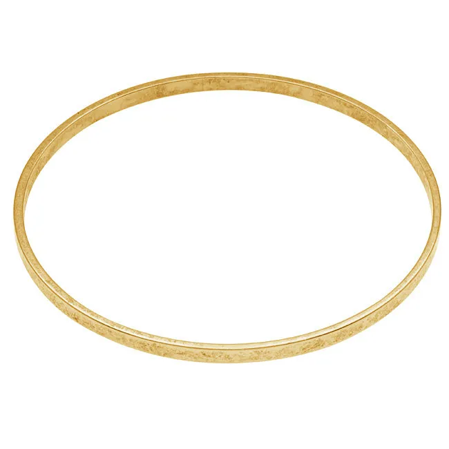 Nunn Design Antiqued 24kt Gold Plated Round Bangle Bracelet - 2 3/4 Inch  (1 pcs)