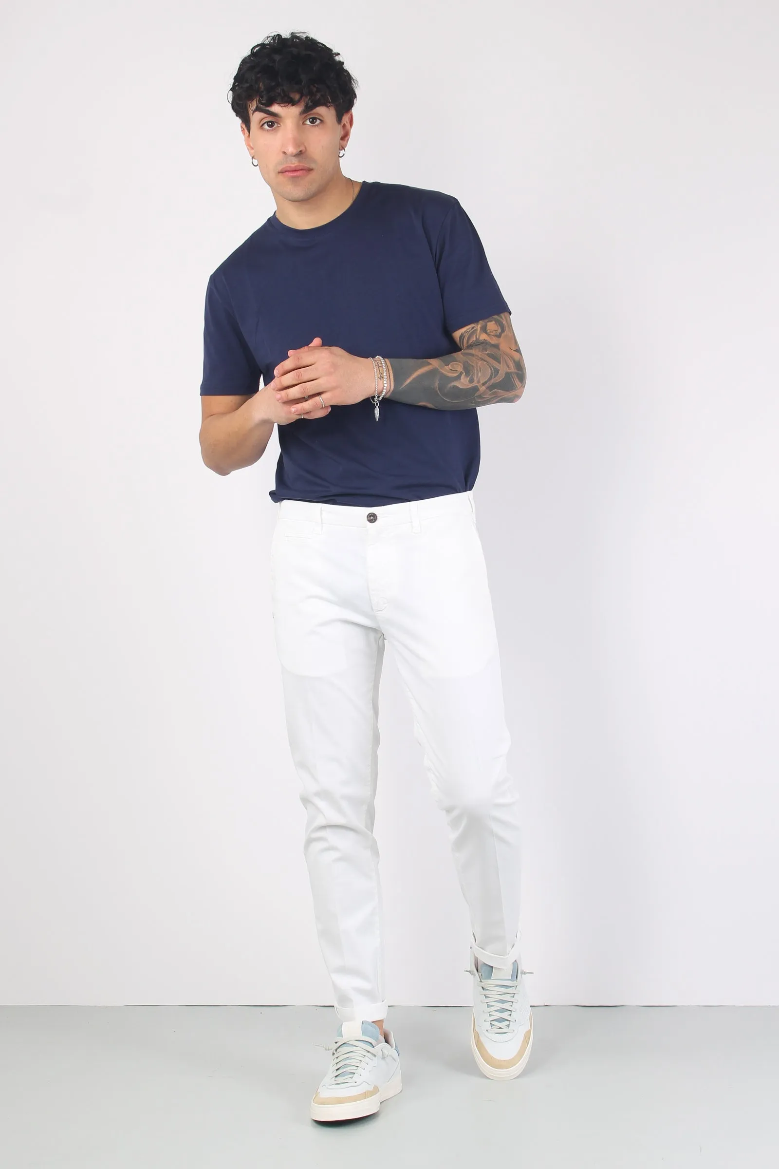 Pantalone Chino Slim Fit Bianco Ottico